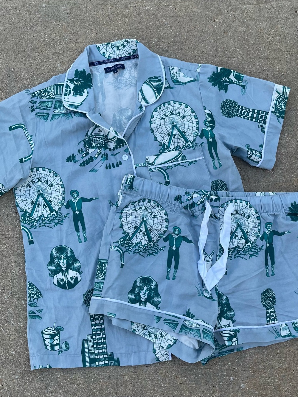 Katie Kime pajamas set womens small Texas print